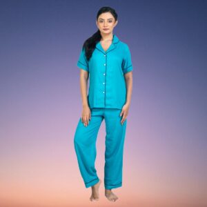 Women Blue Night Suit Manufacturer